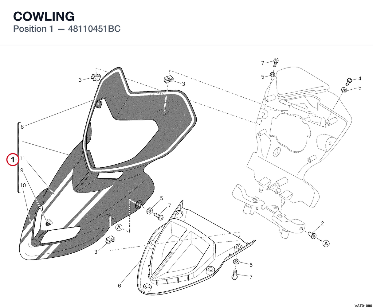 COWLING 48110451BC diagram position