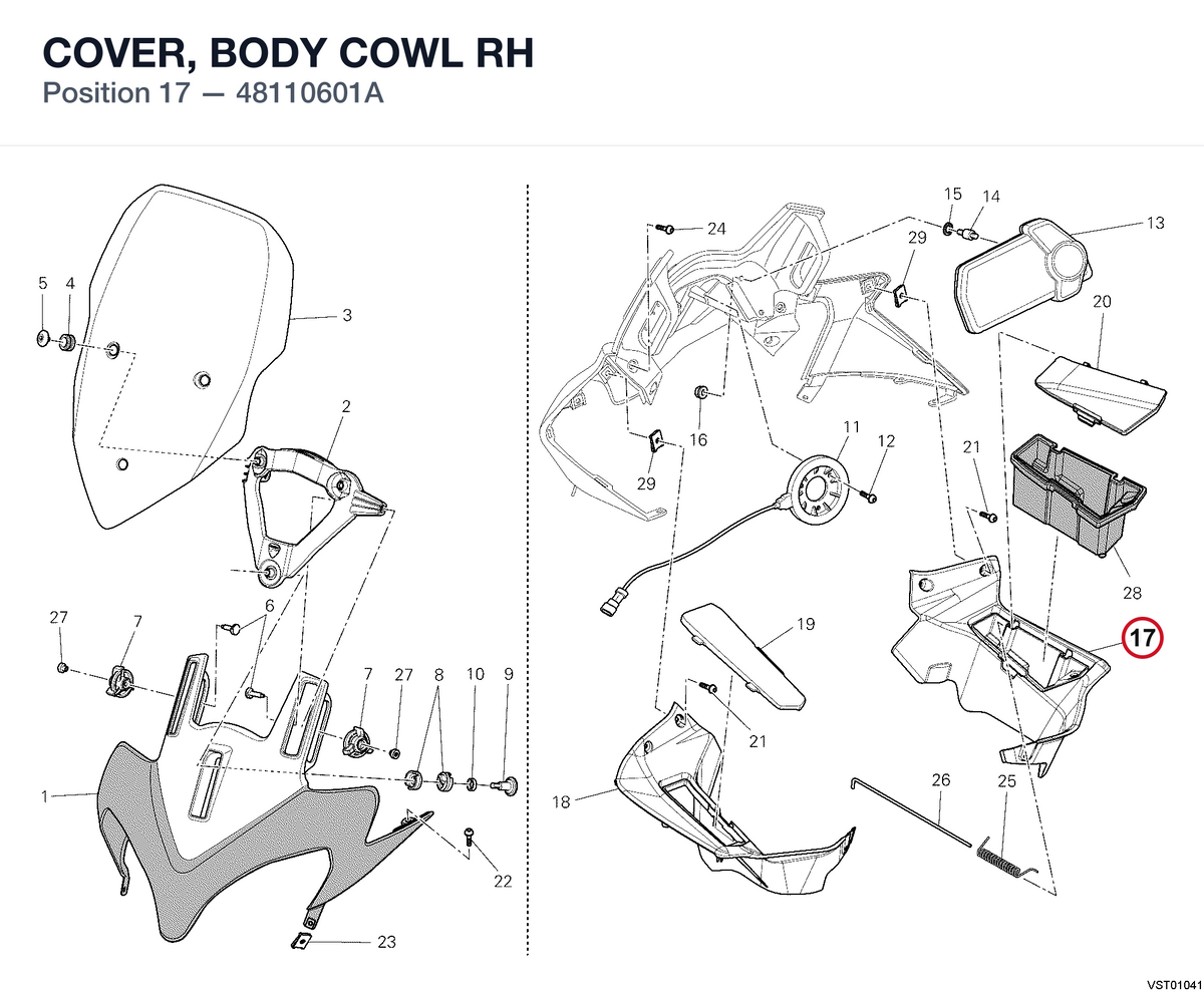 COVER, BODY COWL RH