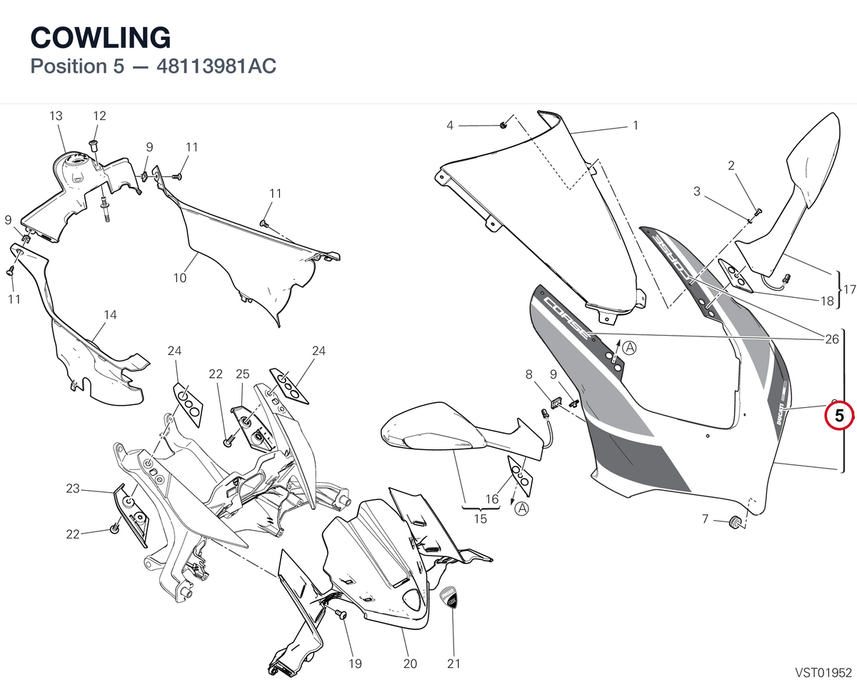 COWLING 48113981AC diagram position