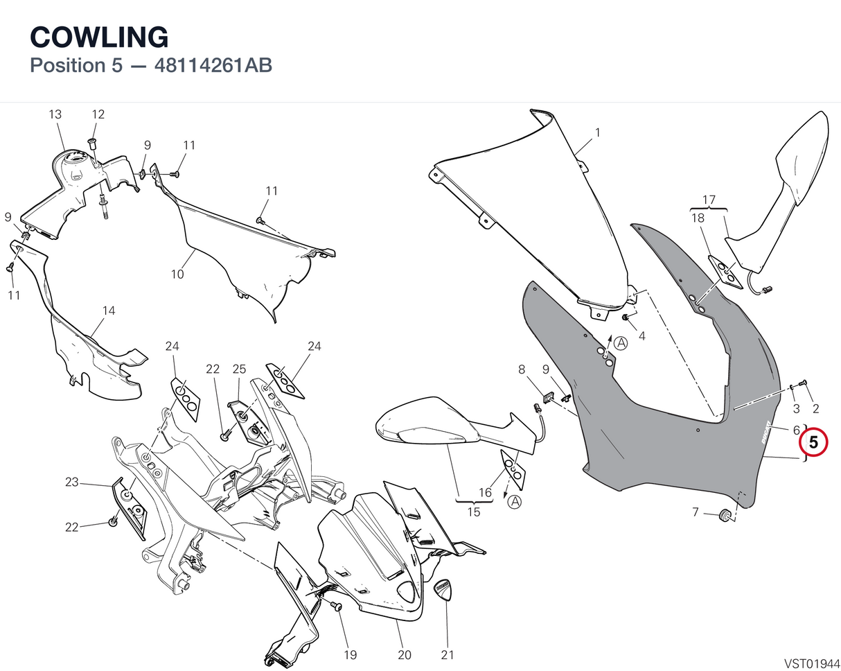 COWLING 48114261AB diagram position