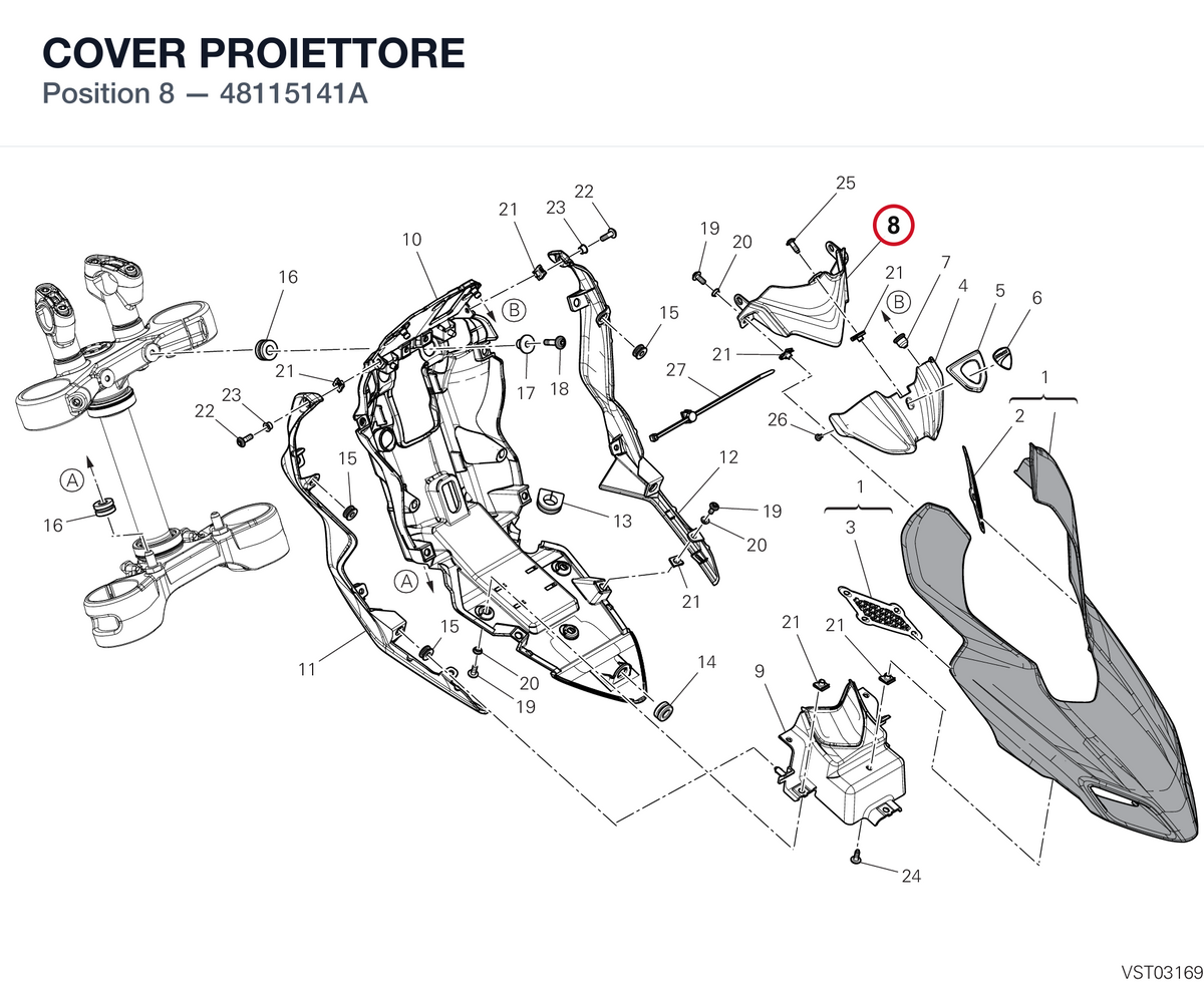 COVER PROIETTORE 48115141A diagram position