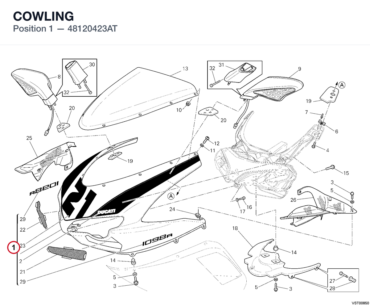 COWLING 48120423AT diagram position