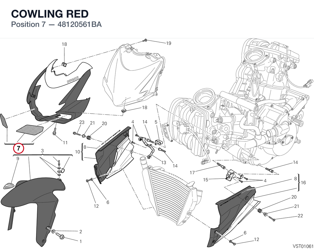 COWLING RED 48120561BA diagram position