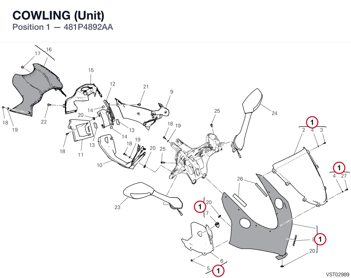 COWLING (Unit) 481P4892AA diagram position