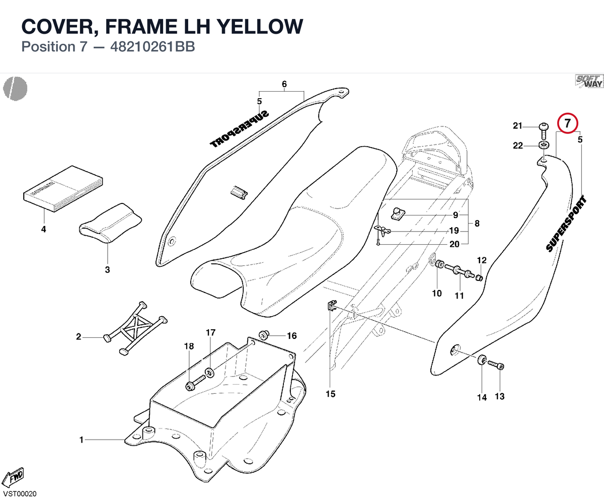 COVER, FRAME LH YELLOW 48210261BB diagram position