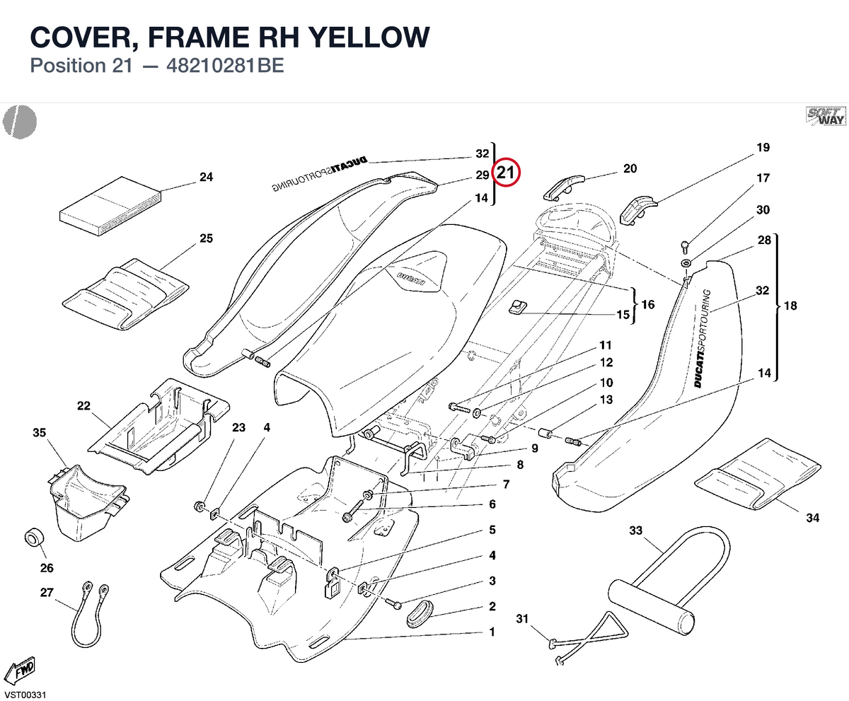 COVER, FRAME RH YELLOW 48210281BE diagram position