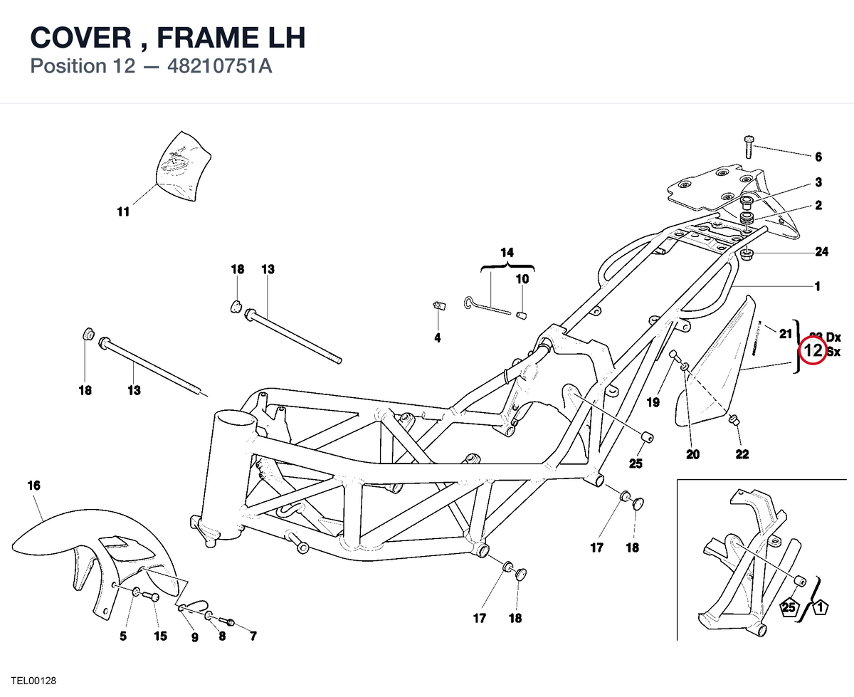 COVER , FRAME LH 48210751A diagram position