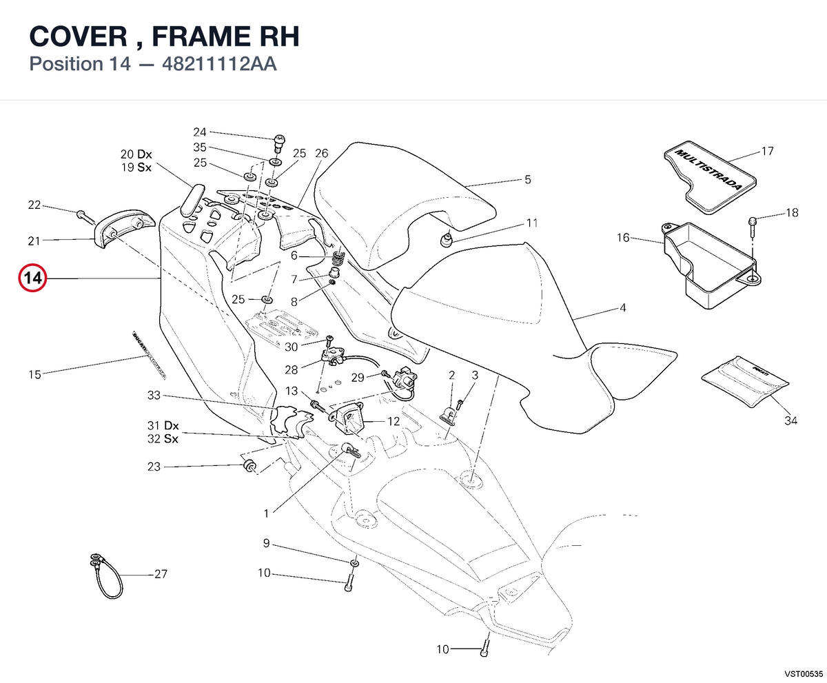 COVER , FRAME RH 48211112AA diagram position