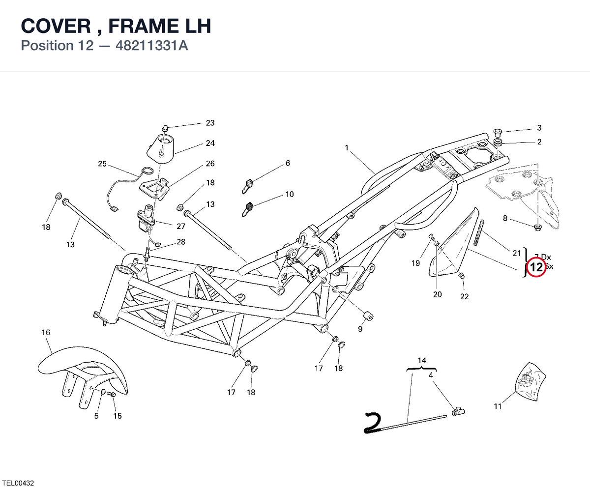 COVER , FRAME LH 48211331A diagram position