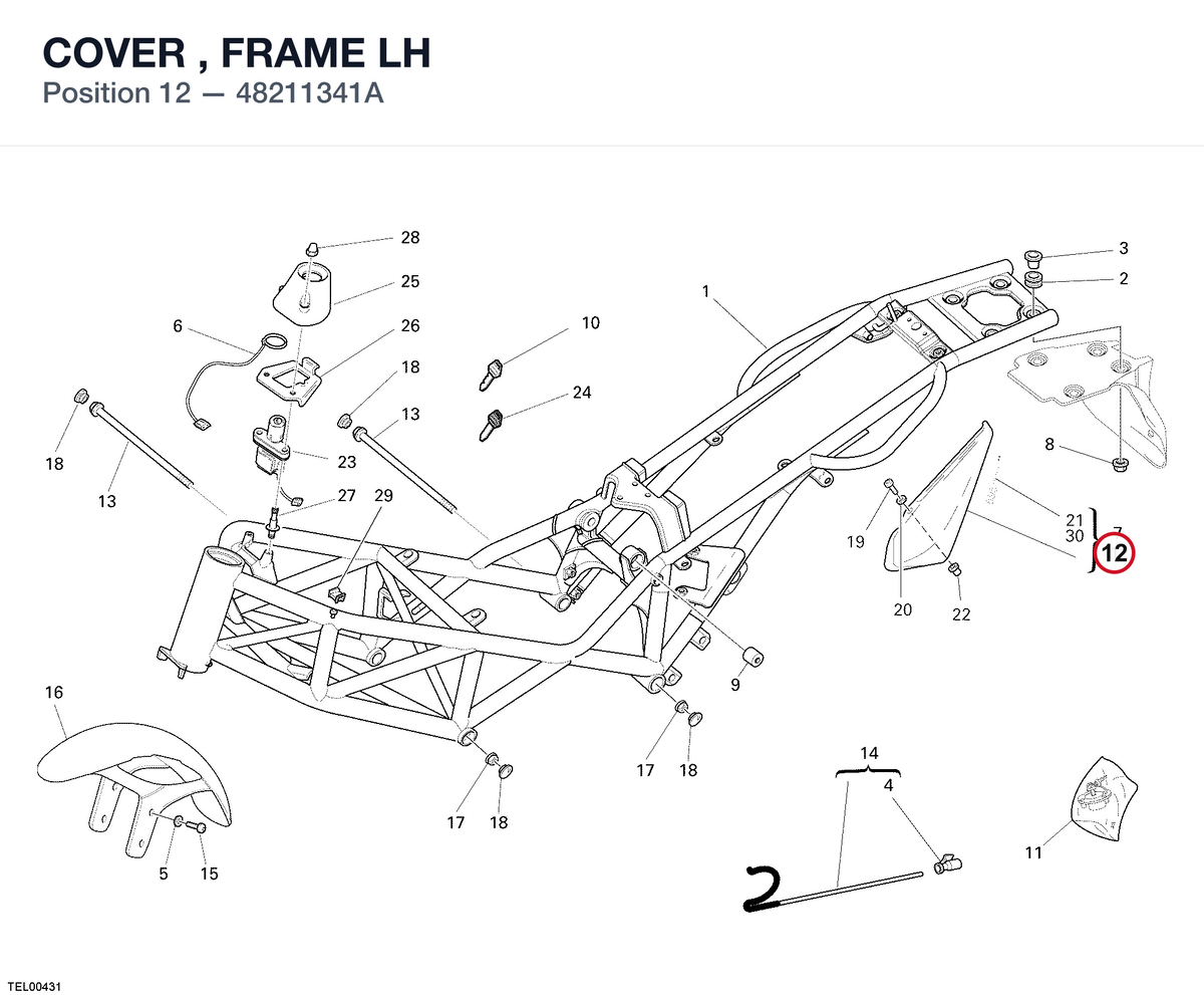 COVER , FRAME LH 48211341A diagram position