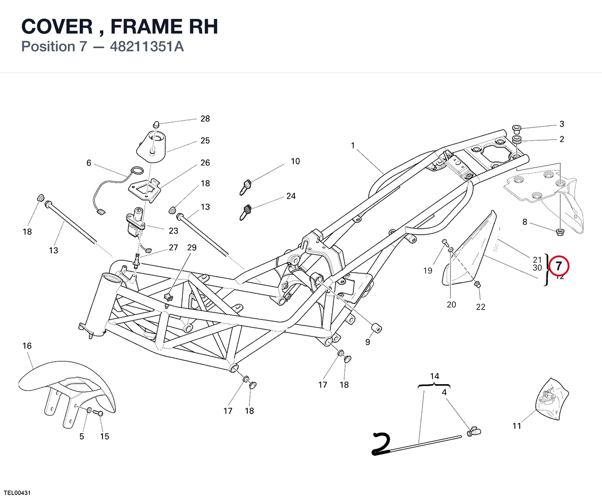 COVER , FRAME RH 48211351A diagram position