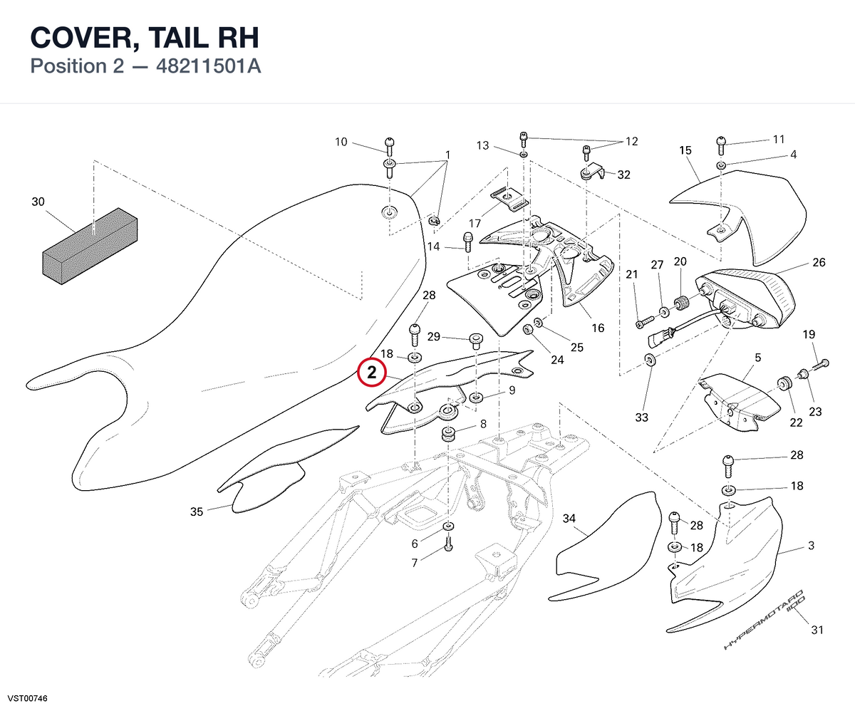 COVER, TAIL RH 48211501A diagram position