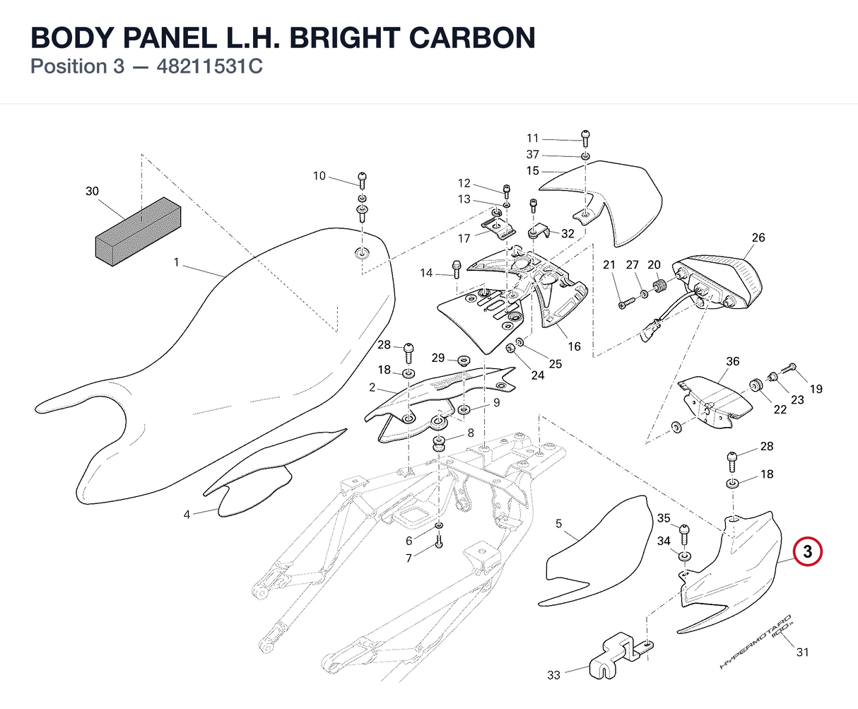 BODY PANEL L.H. BRIGHT CARBON