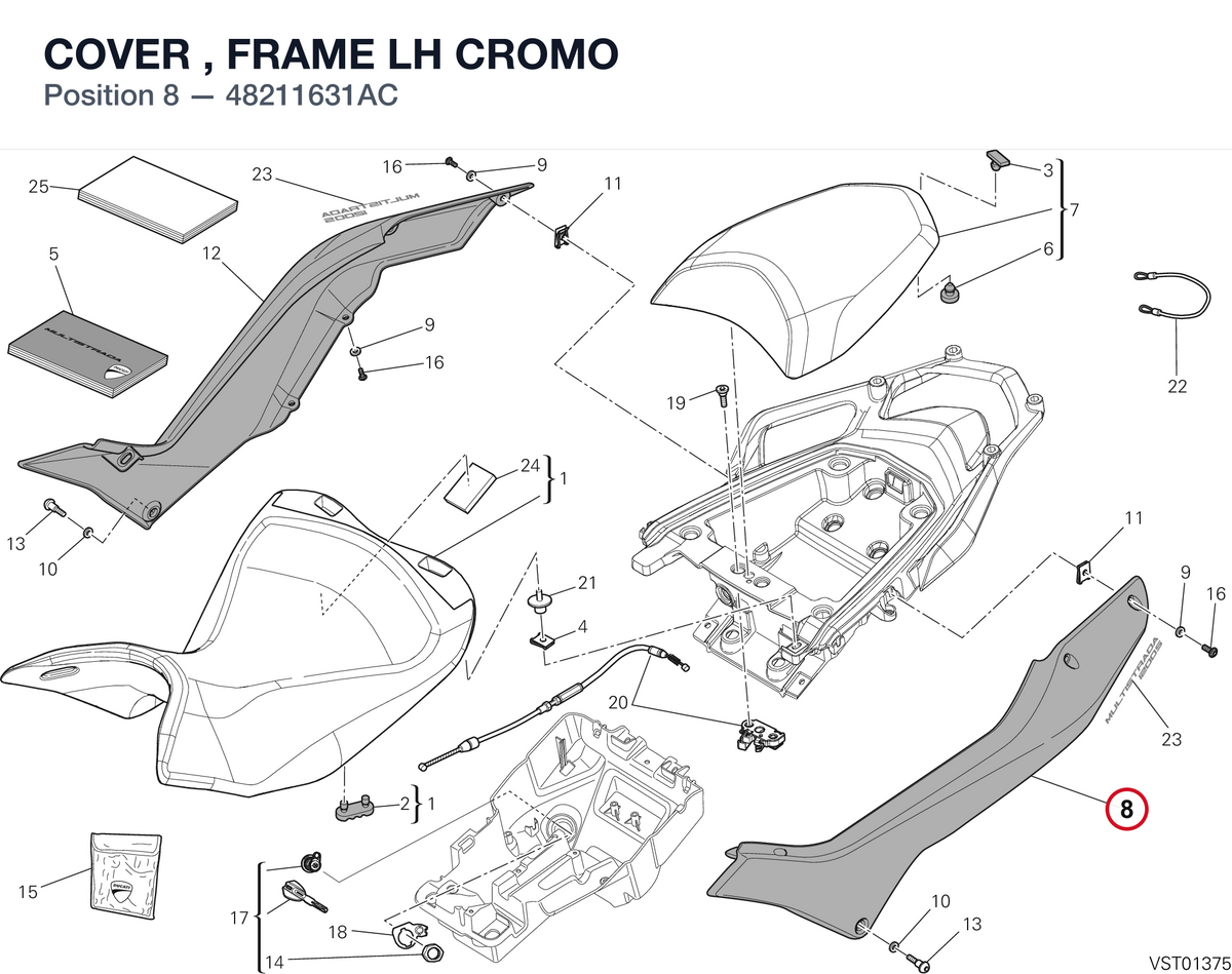 COVER , FRAME LH CROMO 48211631AC diagram position