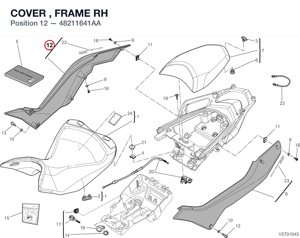 COVER , FRAME RH 48211641AA diagram position