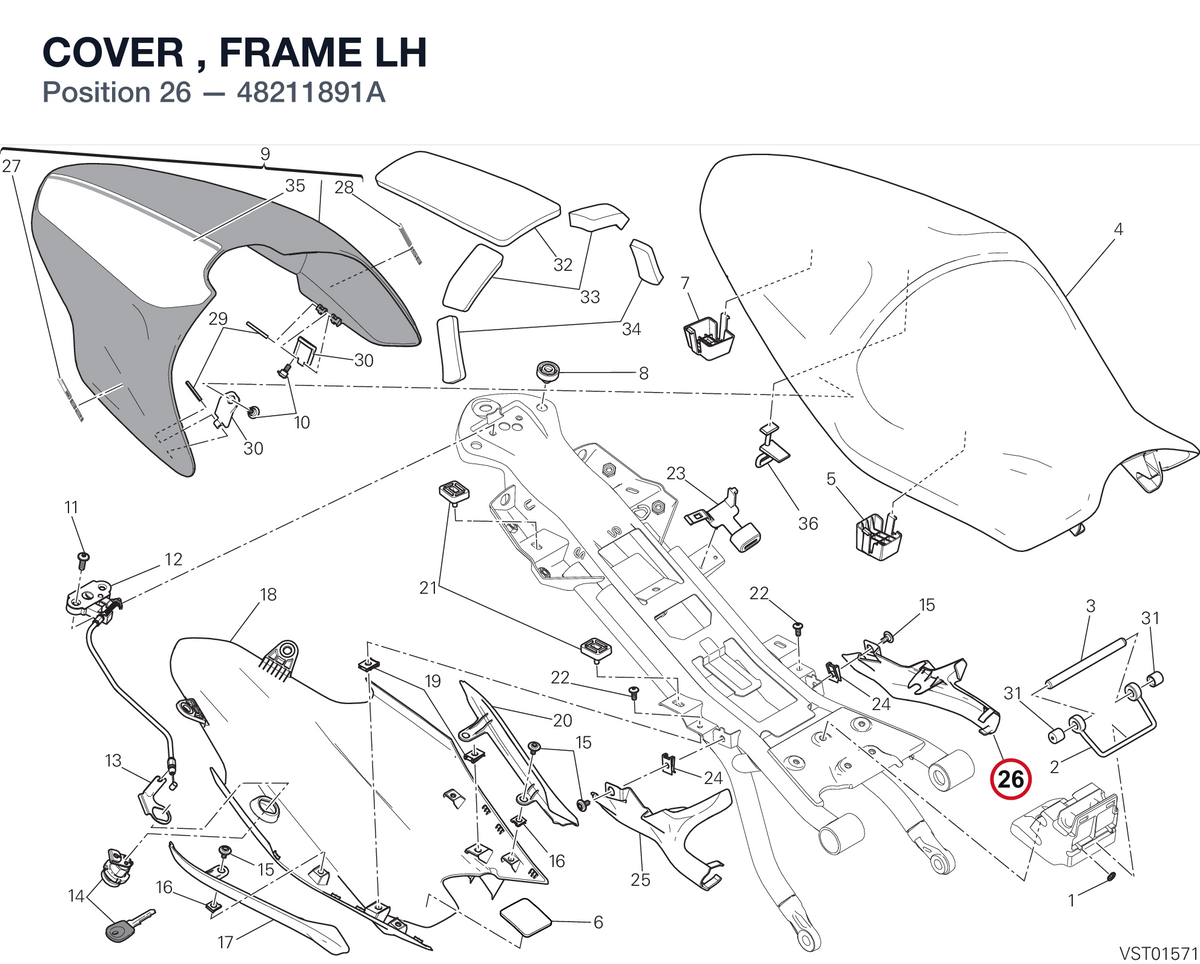COVER , FRAME LH 48211891A diagram position
