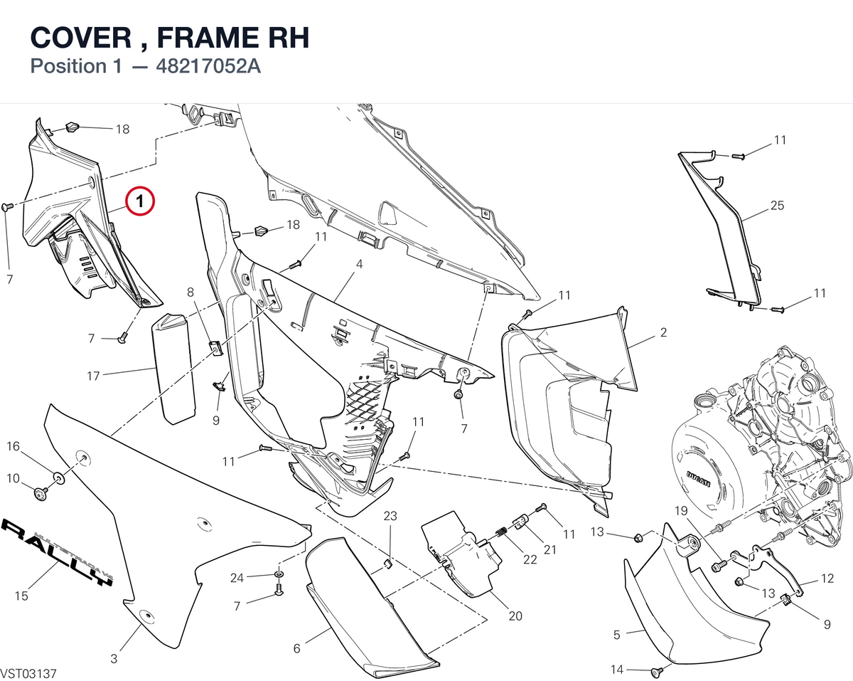 COVER , FRAME RH 48217052A diagram position