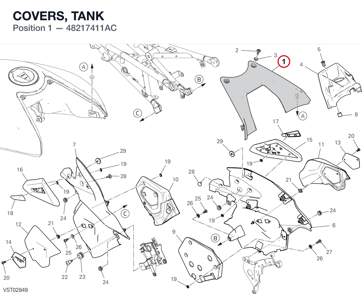 COVERS, TANK 48217411AC diagram position