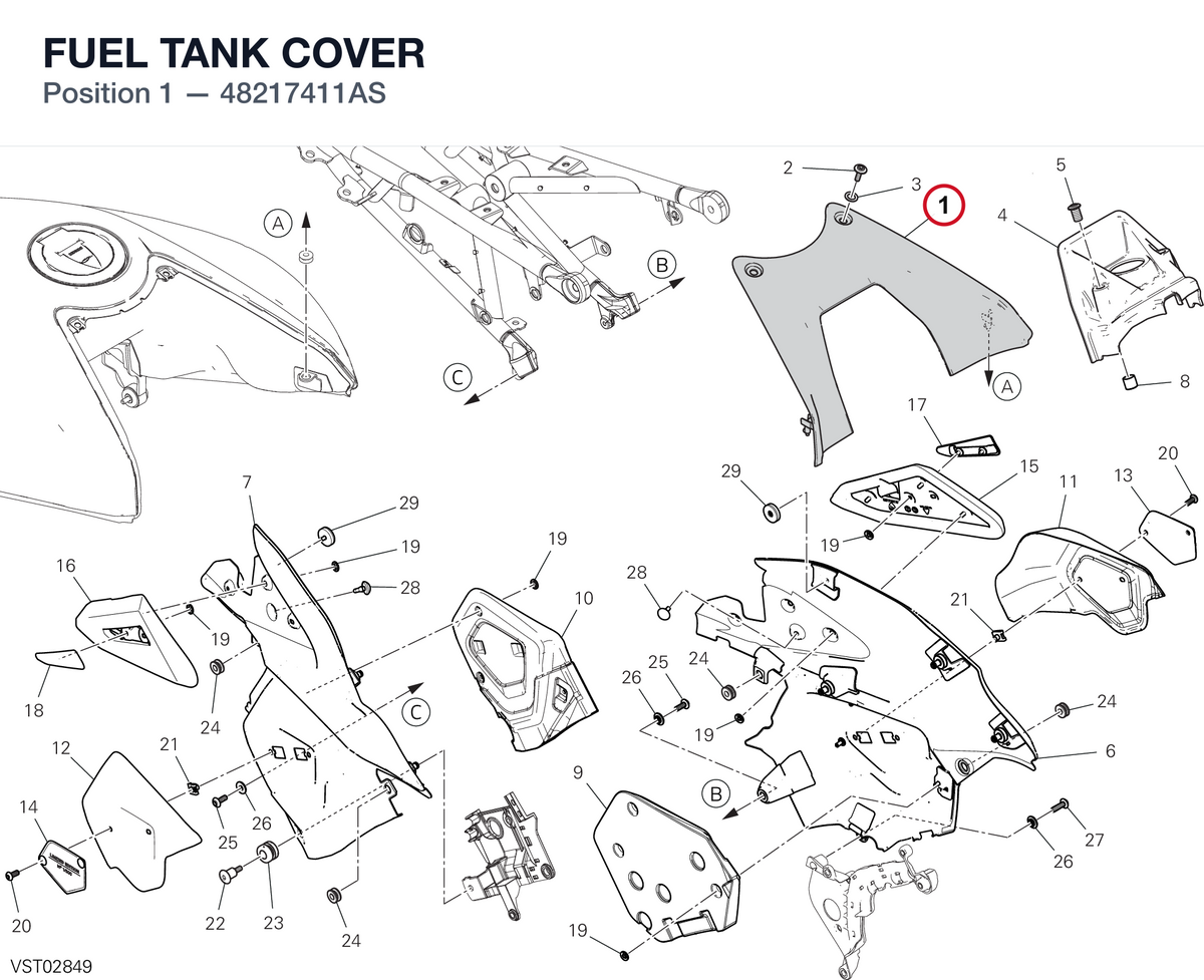 FUEL TANK COVER 48217411AS diagram position