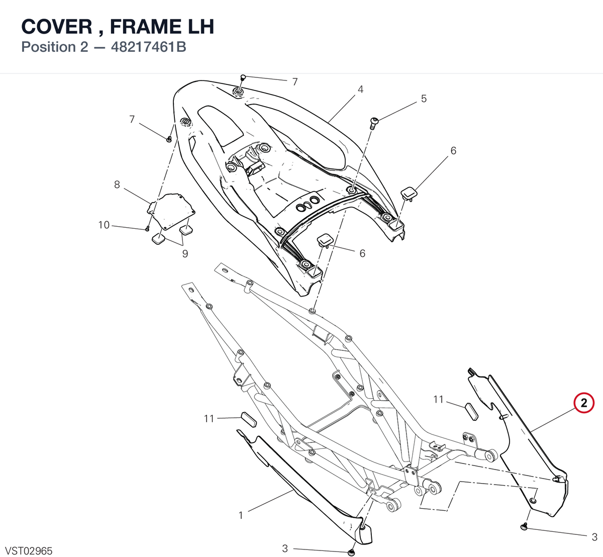 COVER , FRAME LH 48217461B diagram position