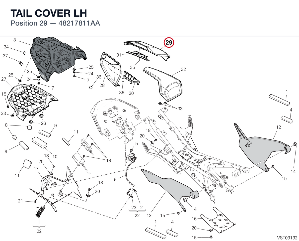 TAIL COVER LH 48217811AA diagram position