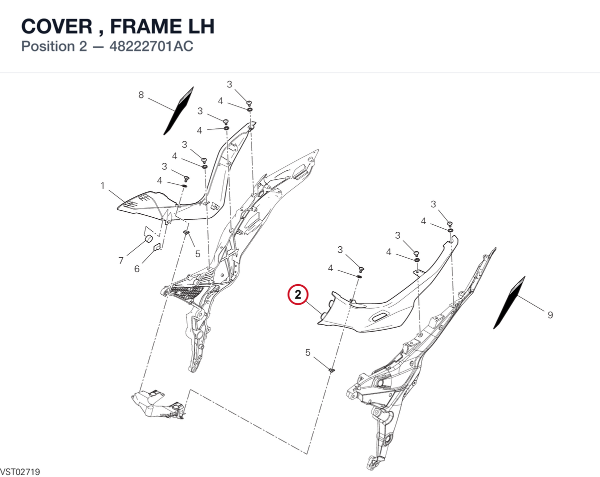 COVER , FRAME LH 48222701AC diagram position