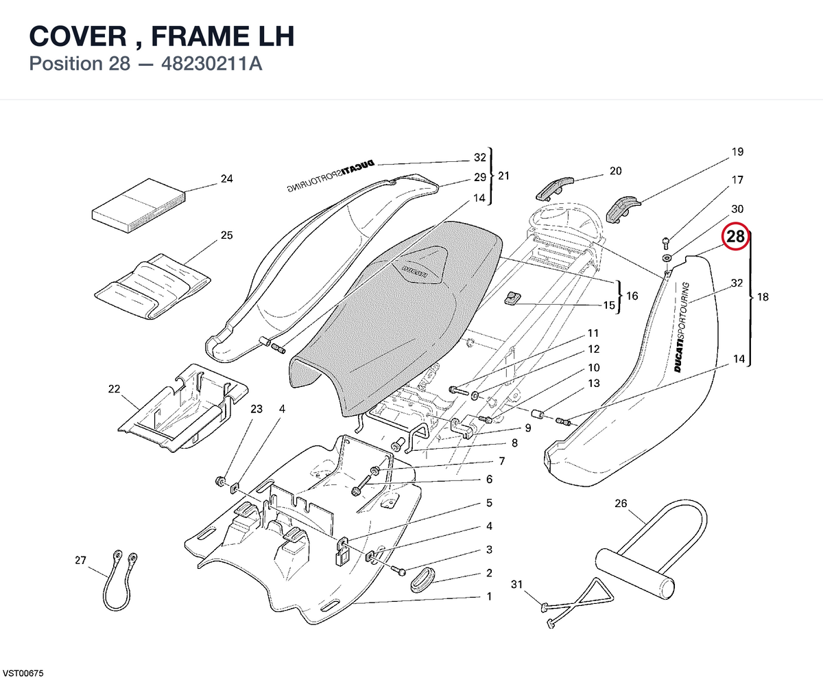 COVER , FRAME LH 48230211A diagram position