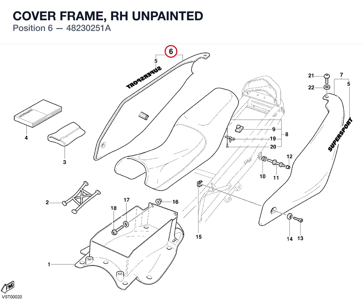 COVER FRAME, RH UNPAINTED 48230251A diagram position