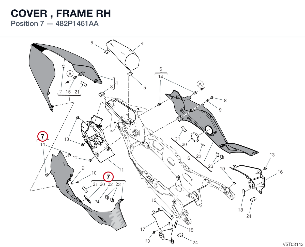 COVER , FRAME RH 482P1461AA diagram position