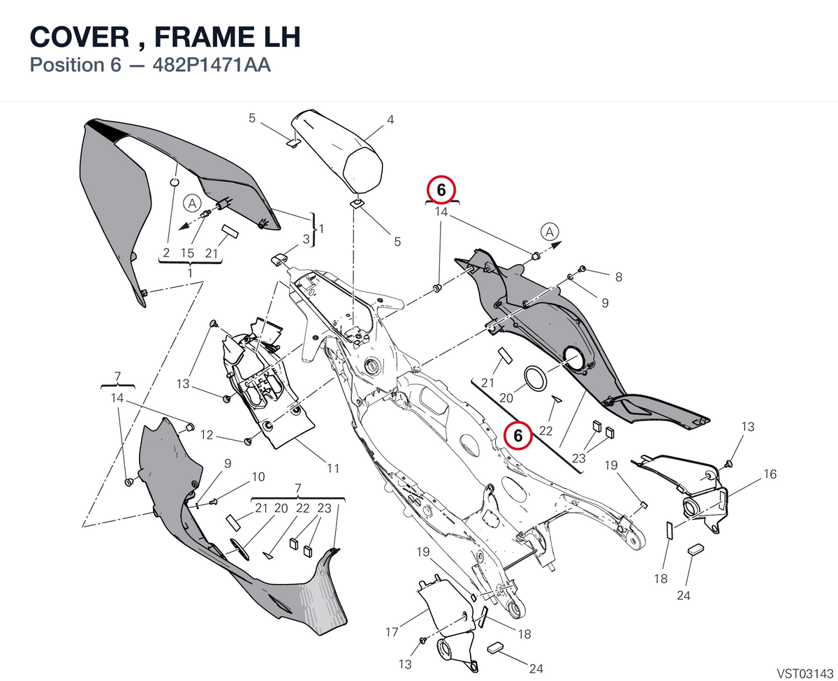COVER , FRAME LH 482P1471AA diagram position