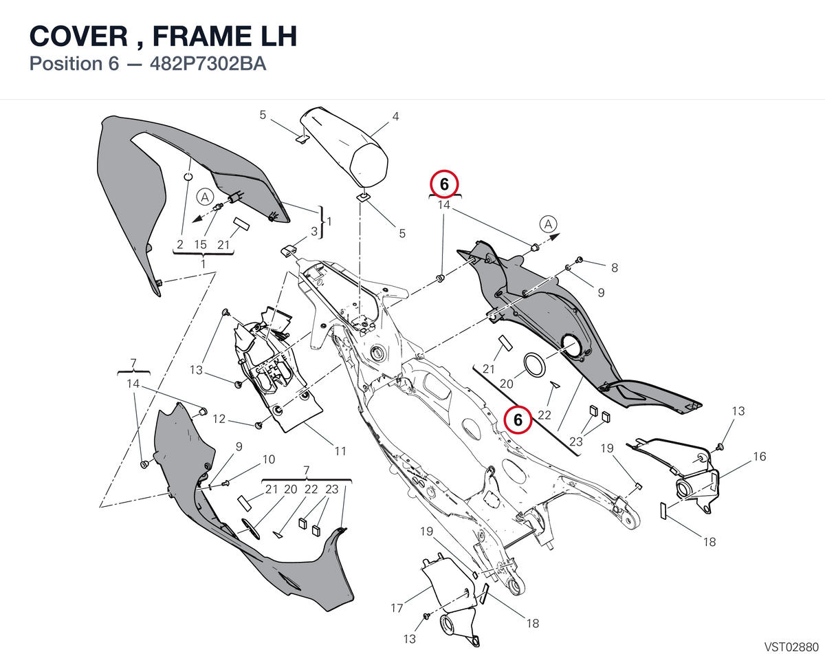 COVER , FRAME LH 482P7302BA diagram position