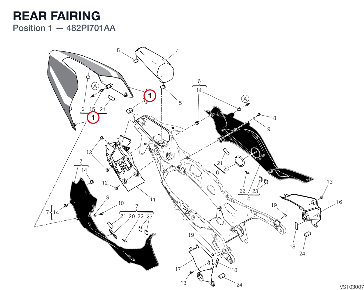 REAR FAIRING 482PI701AA diagram position