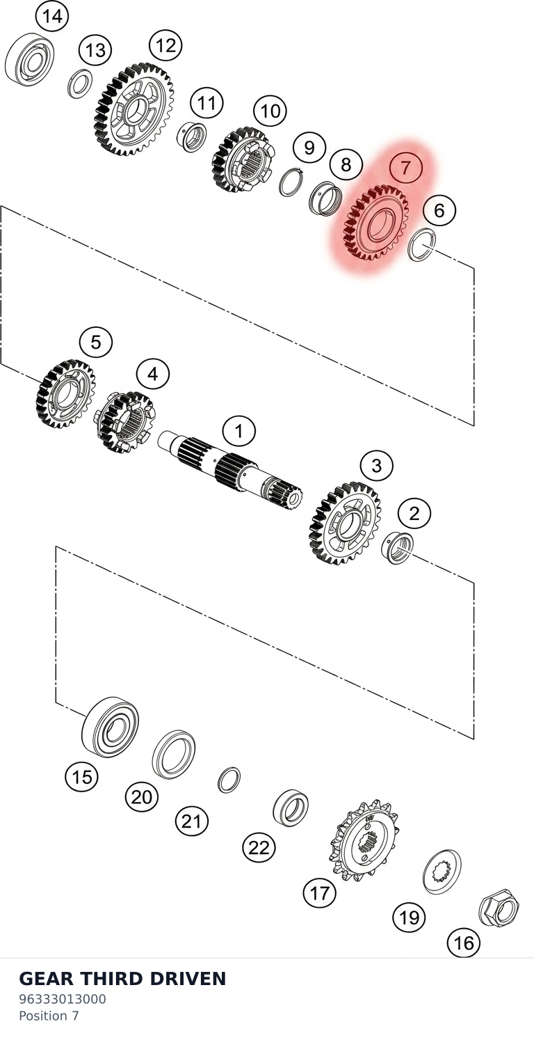 Diagram preview: GEAR THIRD DRIVEN (96333013000)