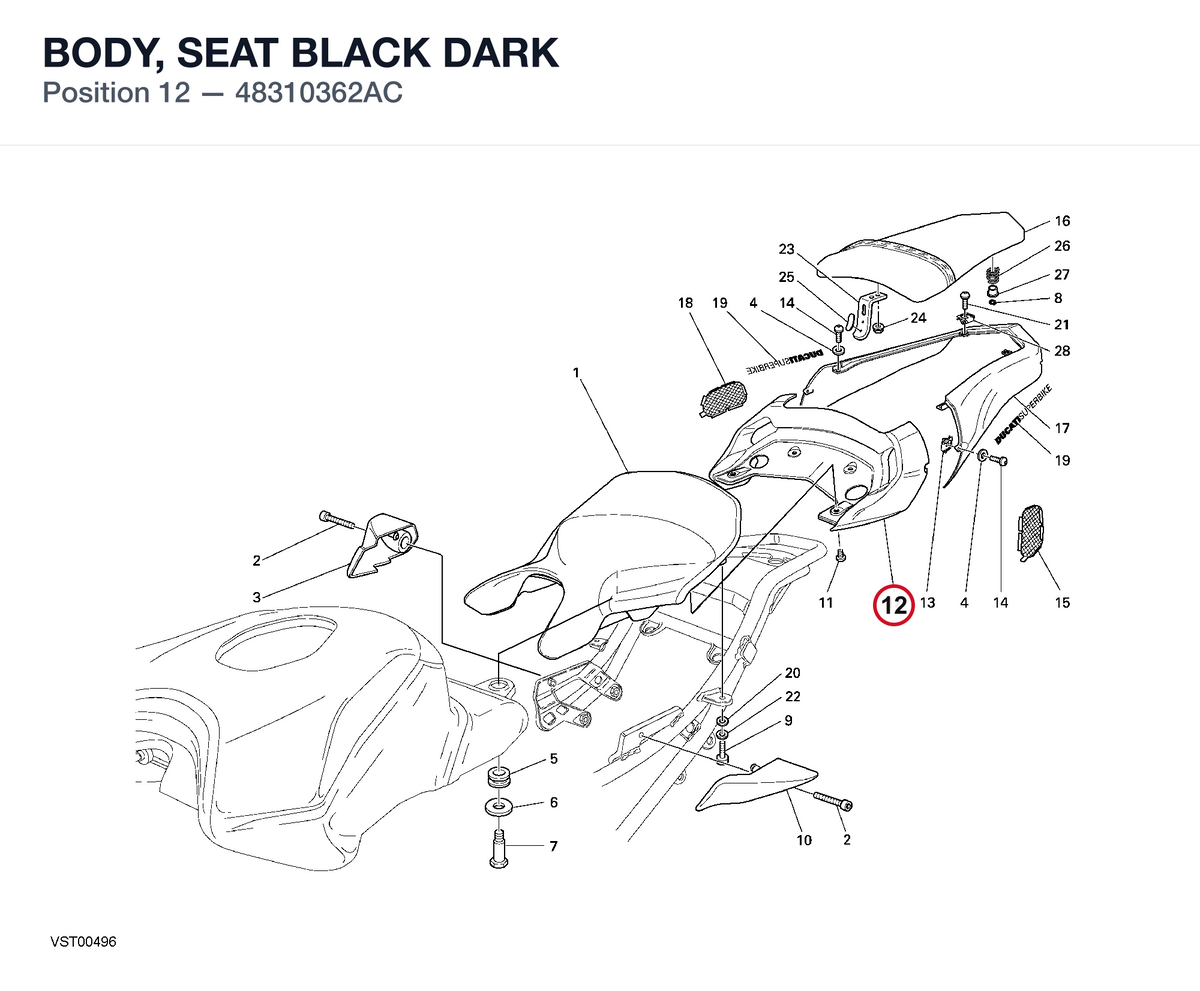 BODY, SEAT BLACK DARK