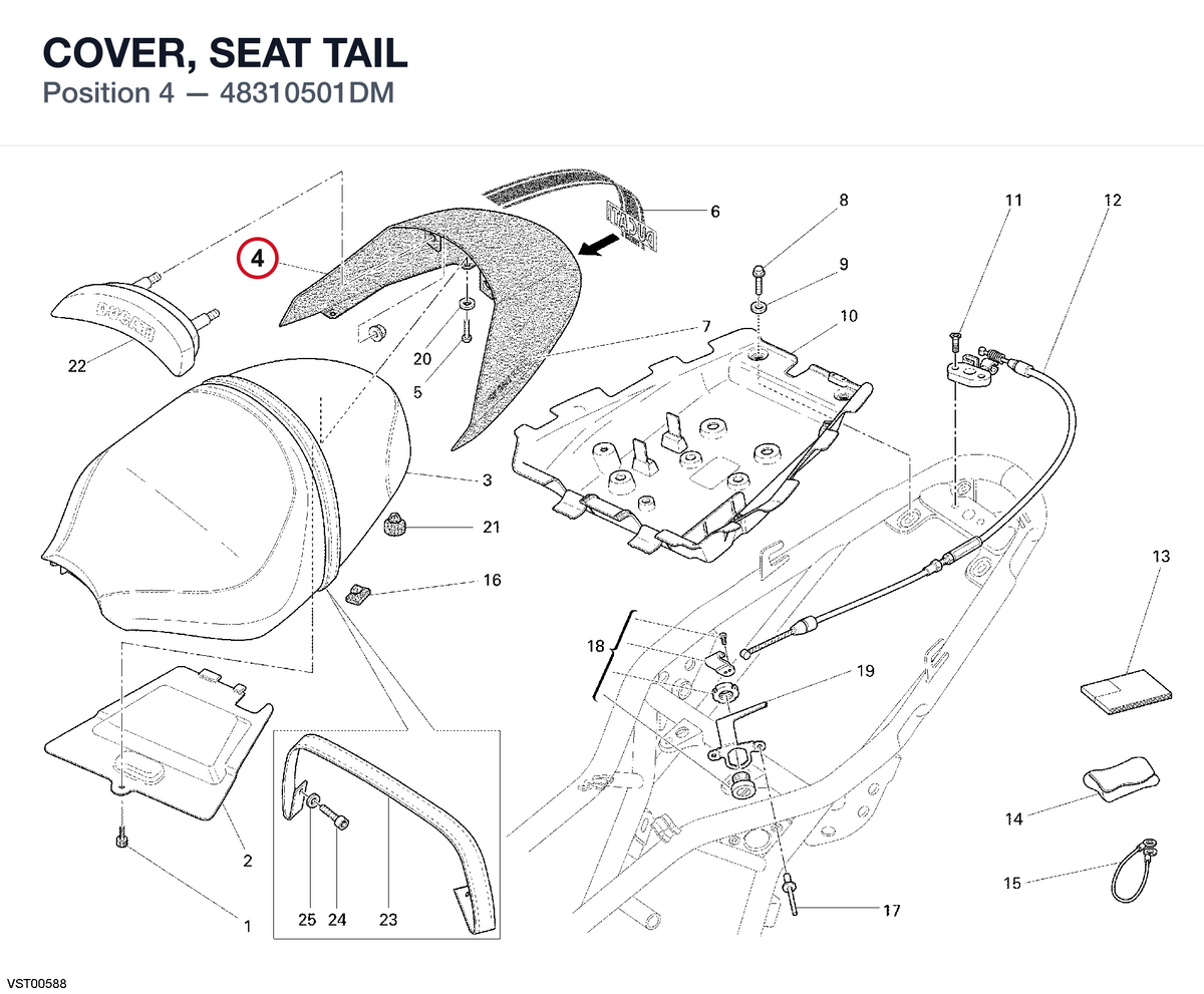 COVER, SEAT TAIL