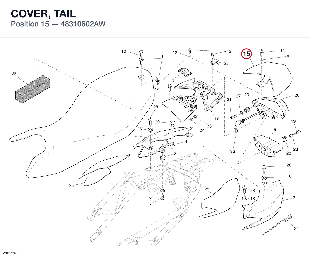 COVER, TAIL 48310602AW diagram position