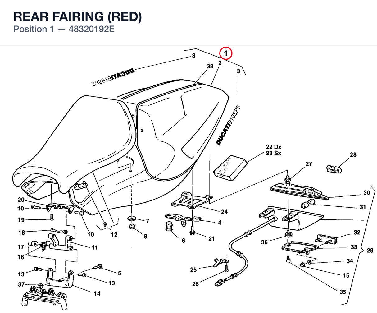 REAR FAIRING (RED)