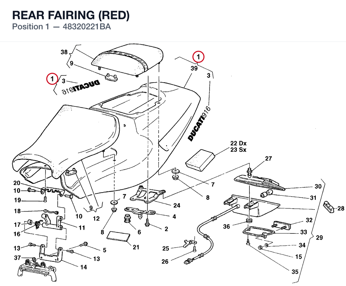 REAR FAIRING (RED)