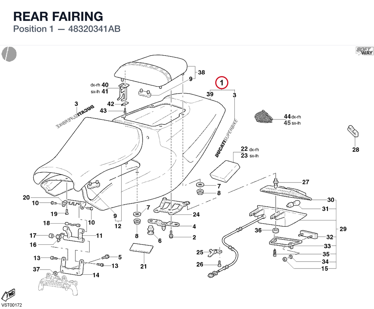 REAR FAIRING 48320341AB diagram position