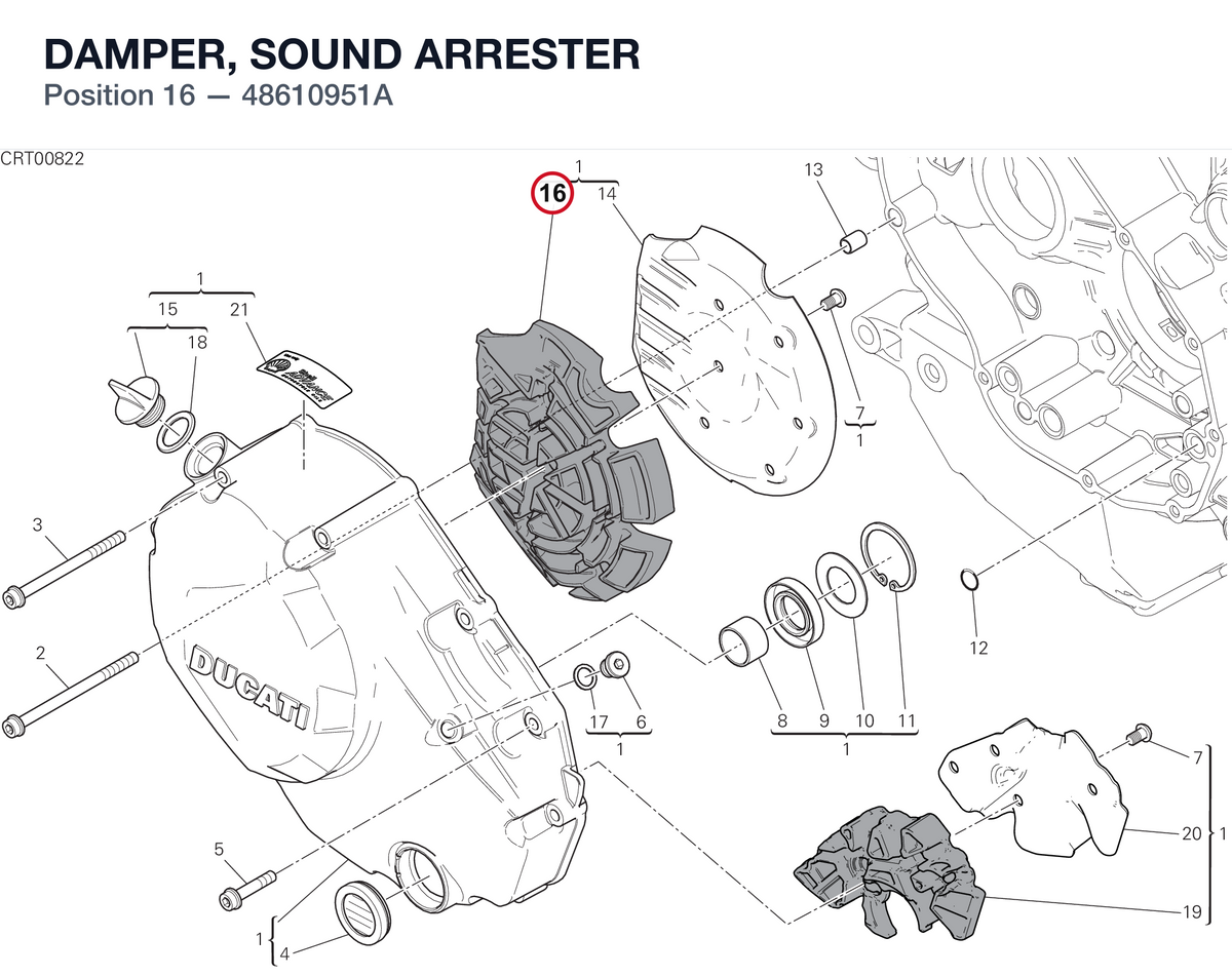 DAMPER, SOUND ARRESTER 48610951A diagram position