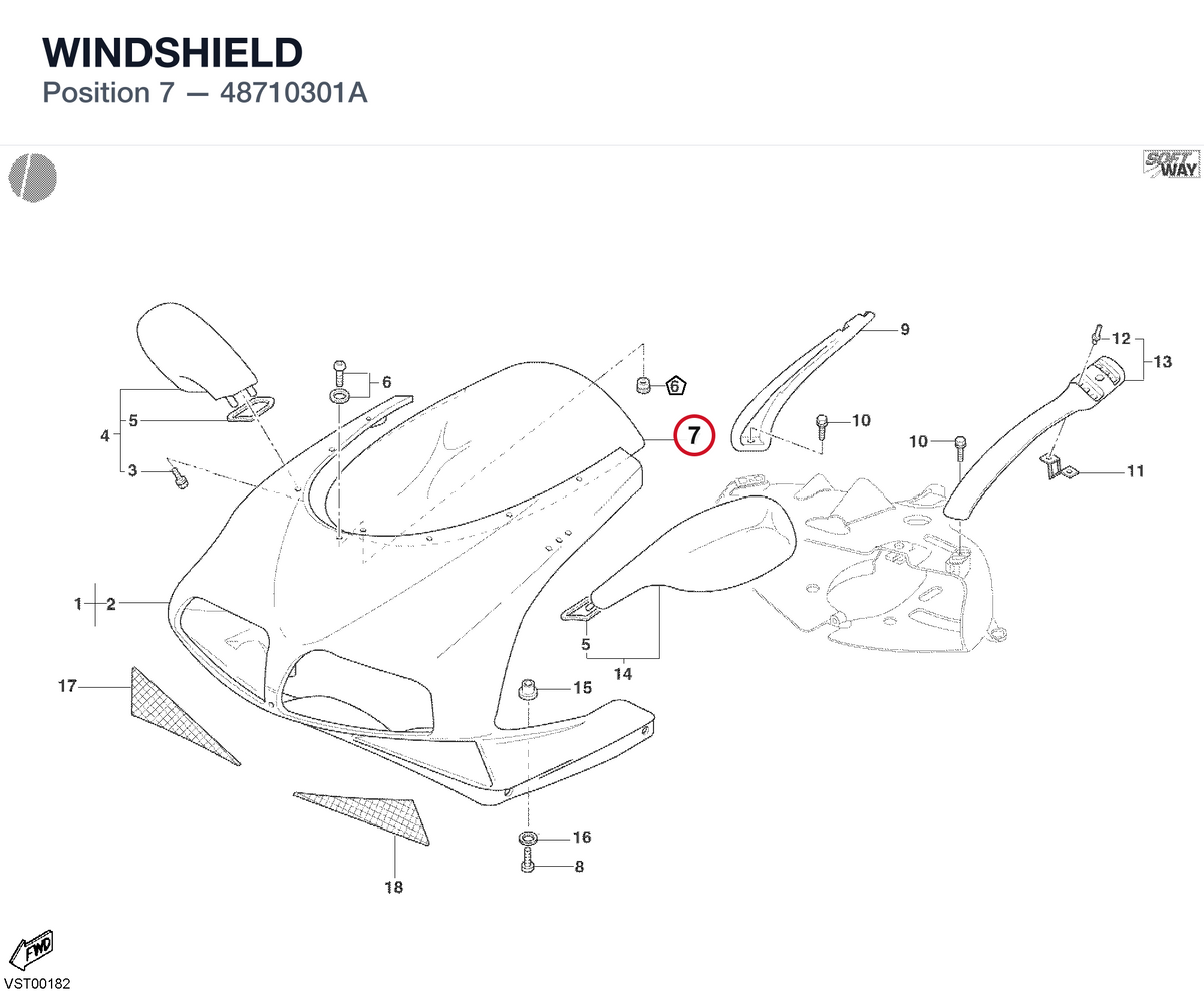WINDSHIELD 48710301A diagram position