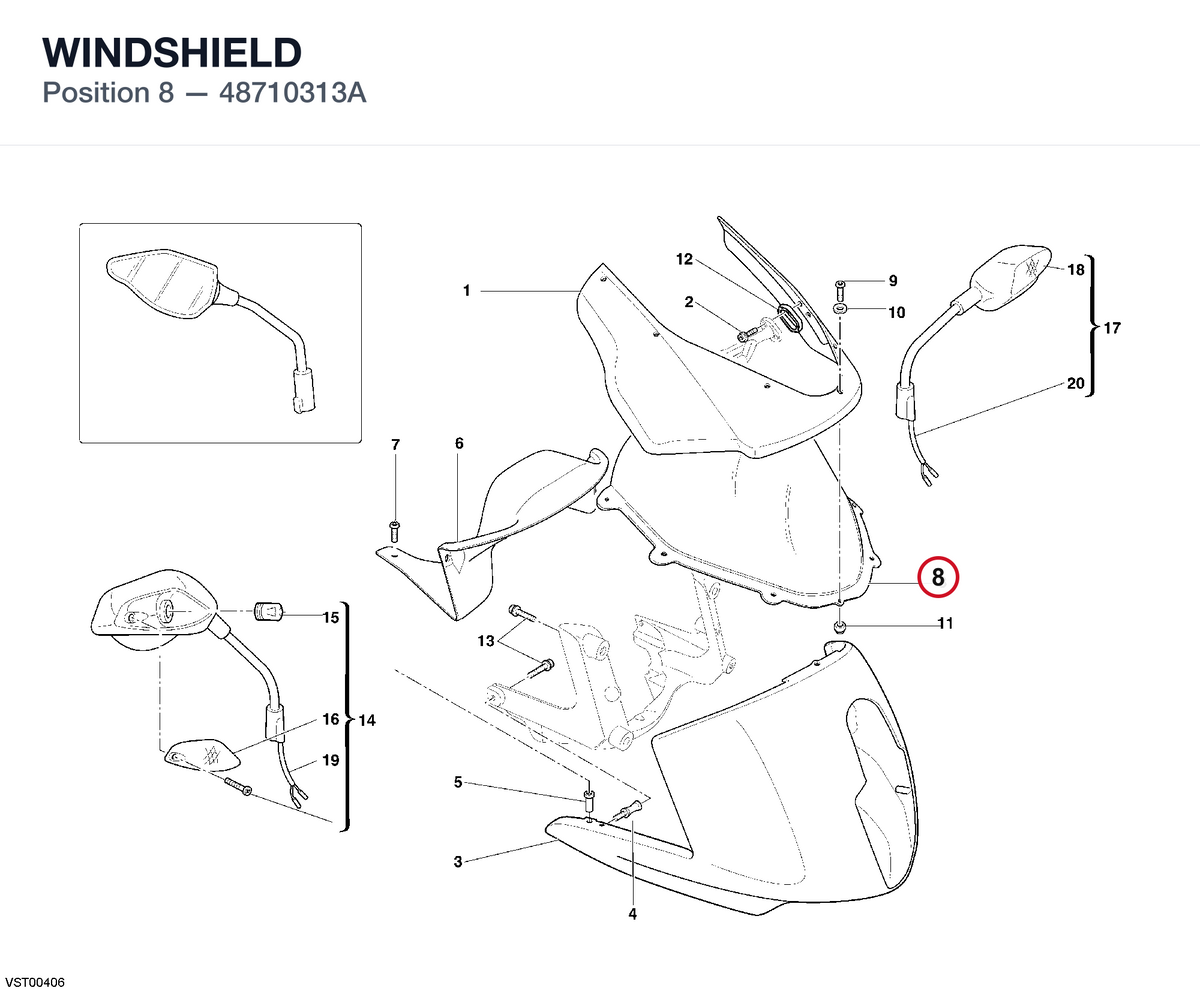 WINDSHIELD 48710313A diagram position