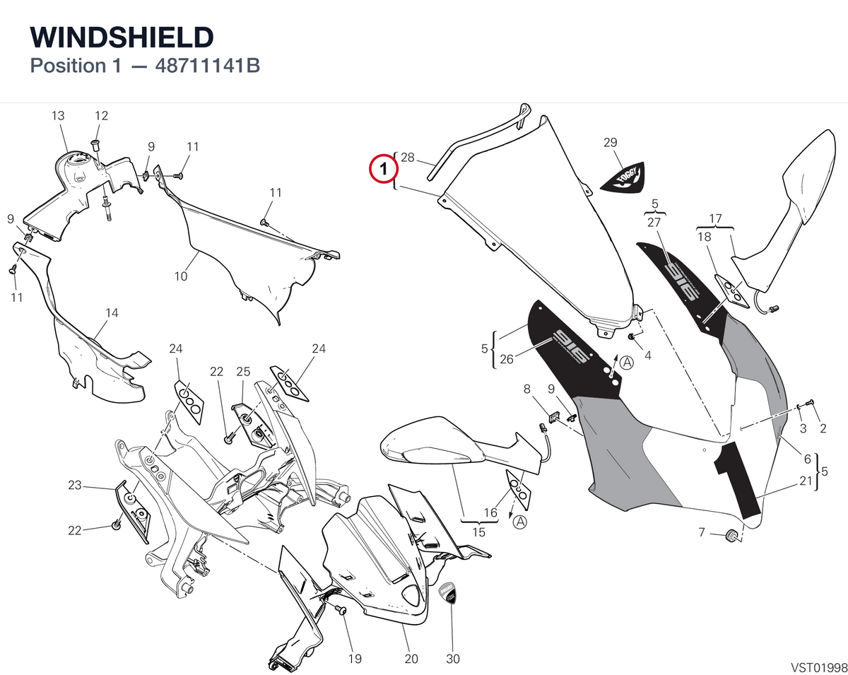 WINDSHIELD 48711141B diagram position
