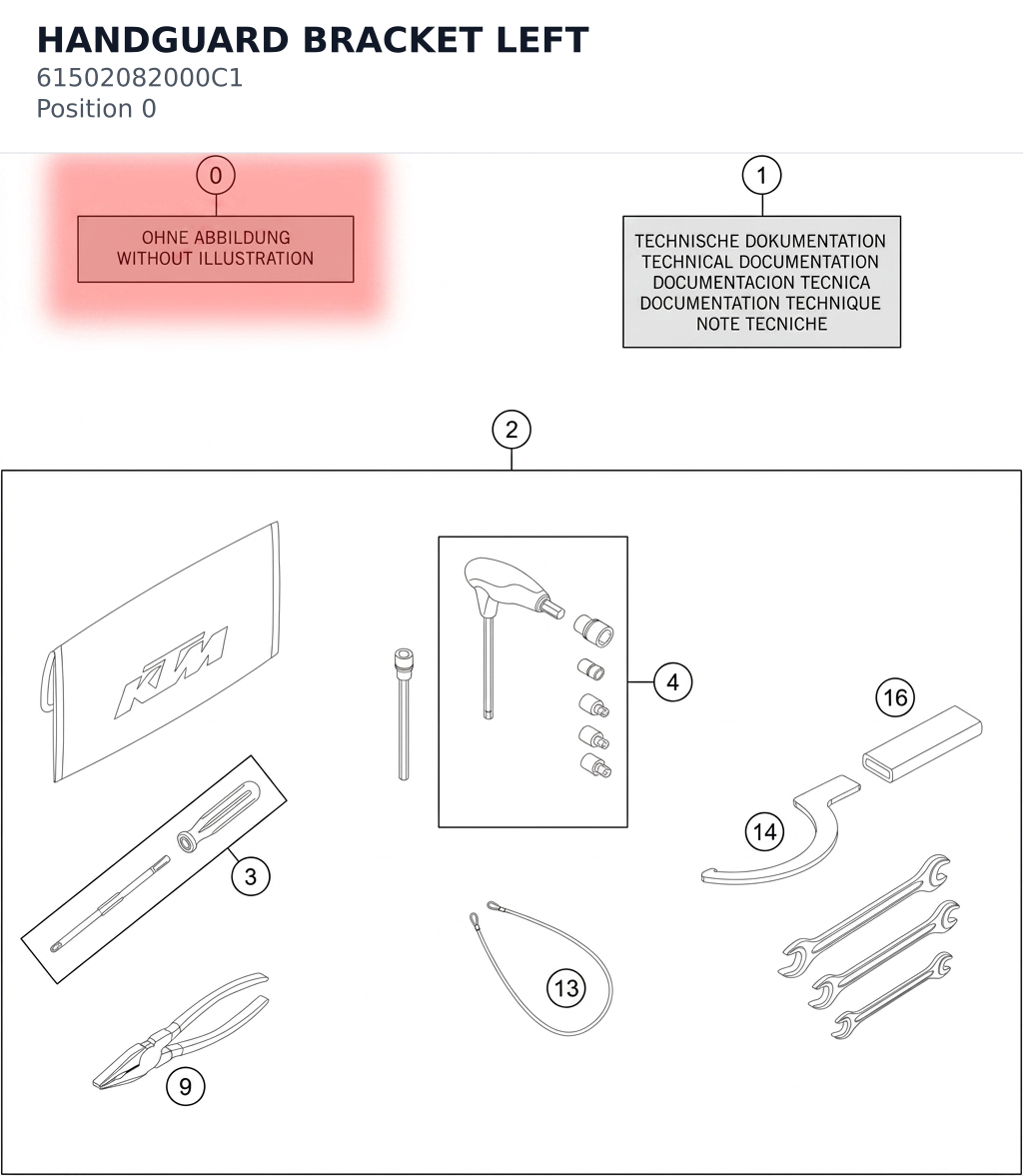 Diagram preview: HANDGUARD BRACKET LEFT (61502082000C1)