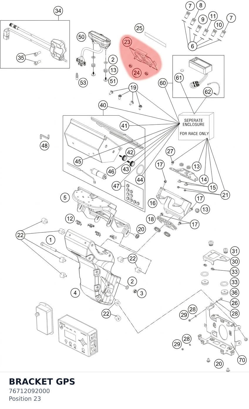 Diagram preview: BRACKET GPS (76712092000)