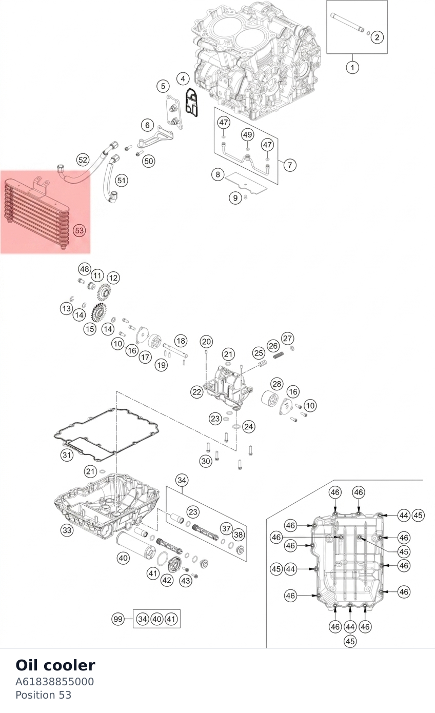 Diagram preview: Oil cooler (A61838855000)
