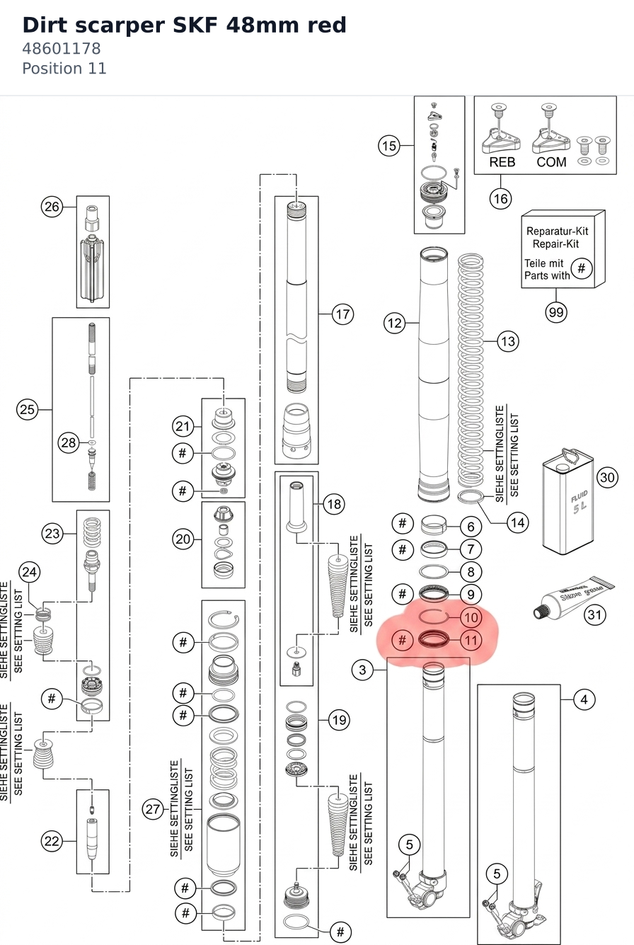 Diagram preview: Dirt scarper SKF 48mm red (48601178)