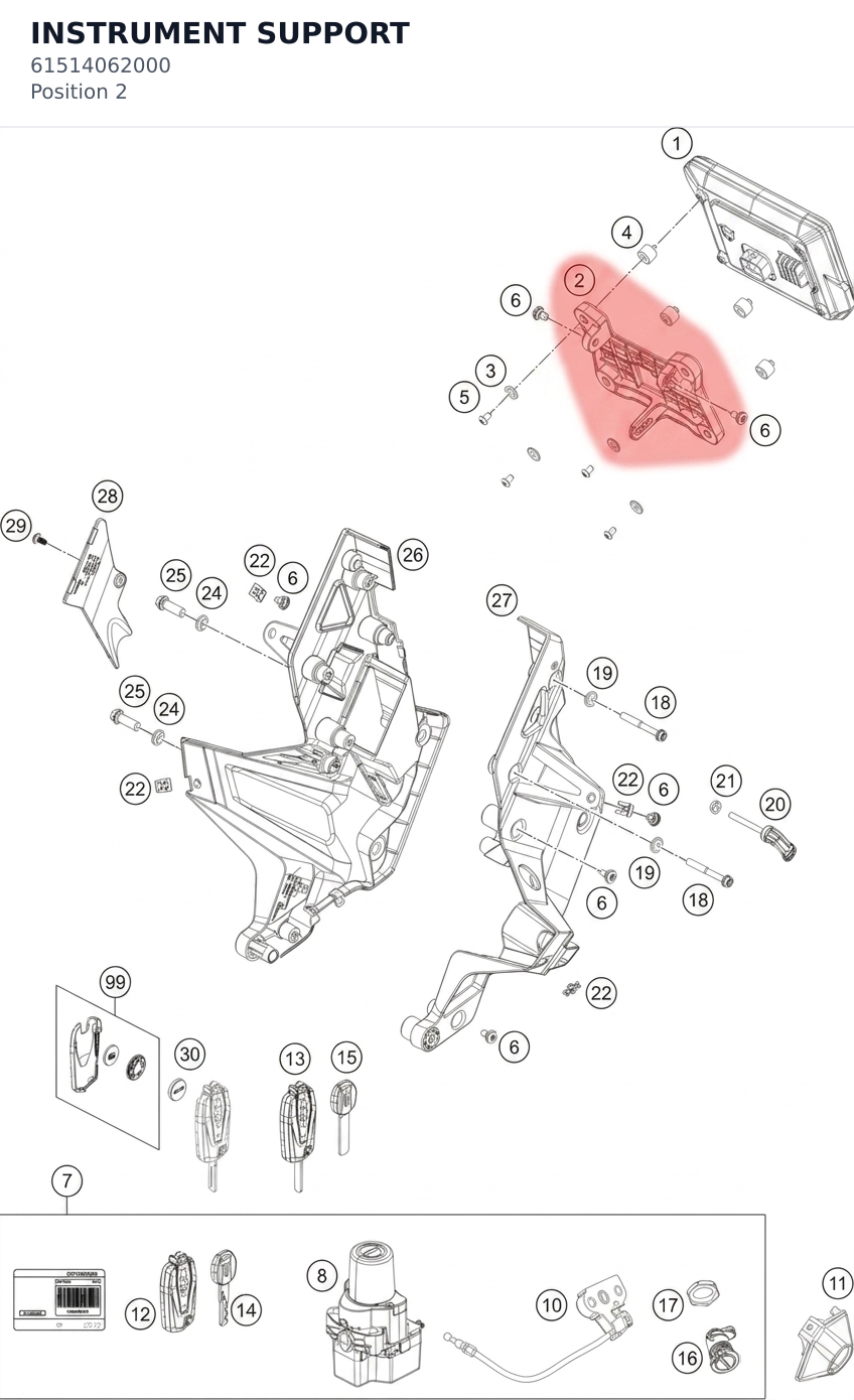 Diagram preview: INSTRUMENT SUPPORT (61514062000)