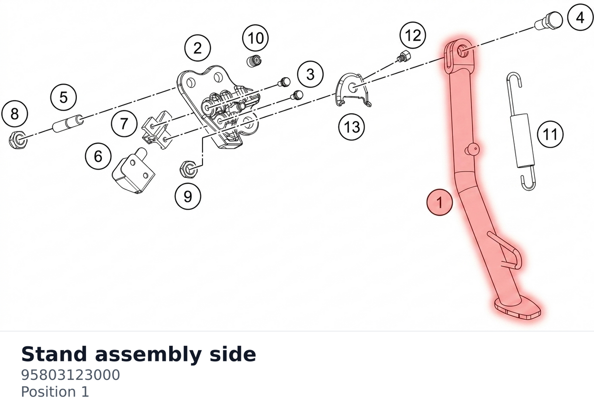 Diagram preview: Stand assembly side (95803123000)