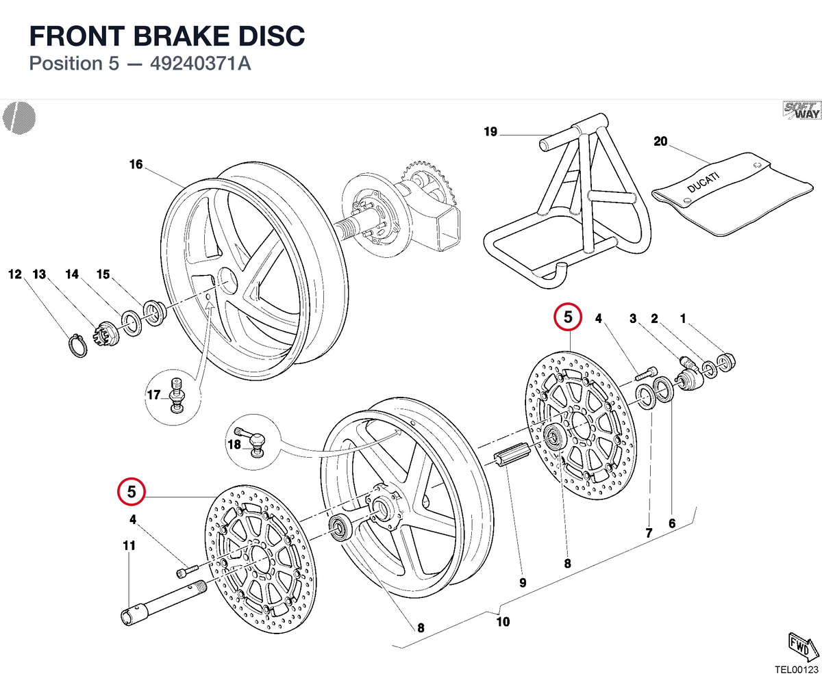 FRONT BRAKE DISC 49240371A diagram position